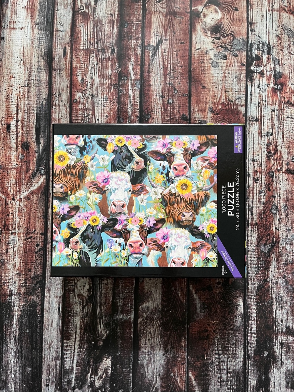 Colorful Cows In Flowers Puzzle - 1000 Piece Jigsaw